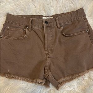 Free People Cut Off Jean Shorts Brown